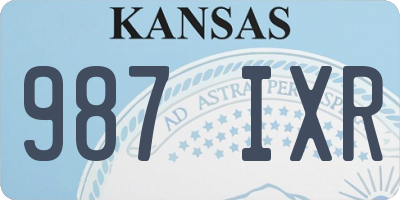 KS license plate 987IXR