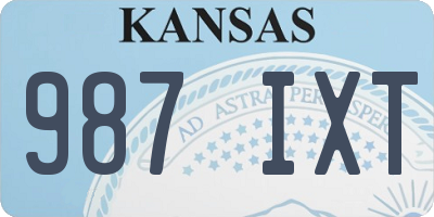 KS license plate 987IXT