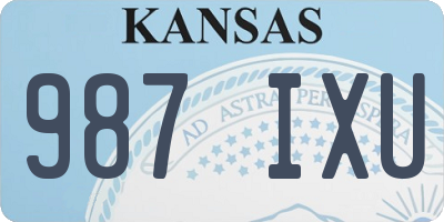 KS license plate 987IXU