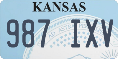 KS license plate 987IXV