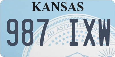 KS license plate 987IXW