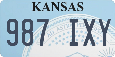 KS license plate 987IXY