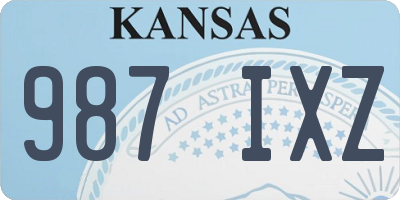 KS license plate 987IXZ