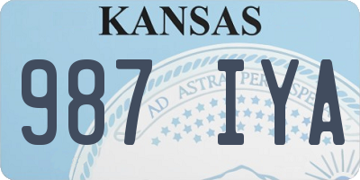 KS license plate 987IYA