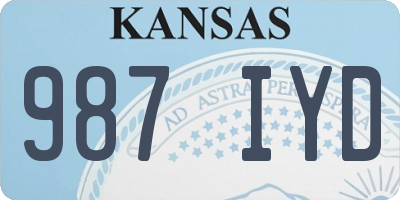 KS license plate 987IYD