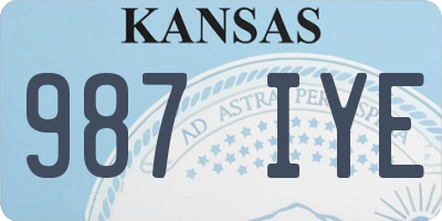 KS license plate 987IYE