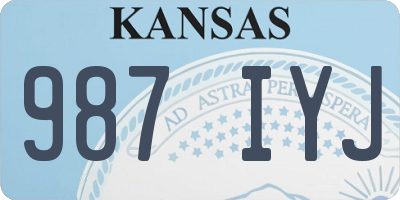 KS license plate 987IYJ