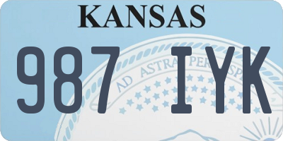 KS license plate 987IYK