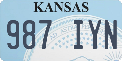 KS license plate 987IYN