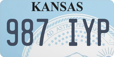 KS license plate 987IYP