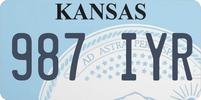 KS license plate 987IYR