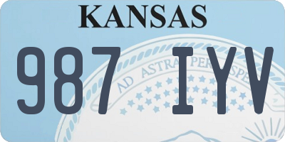 KS license plate 987IYV
