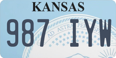 KS license plate 987IYW