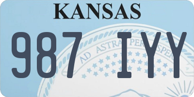KS license plate 987IYY