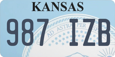 KS license plate 987IZB