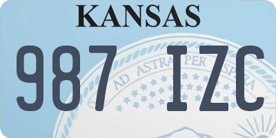 KS license plate 987IZC