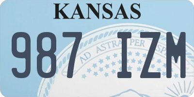 KS license plate 987IZM