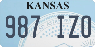KS license plate 987IZO