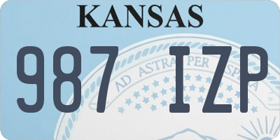 KS license plate 987IZP