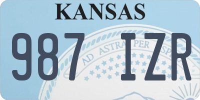 KS license plate 987IZR