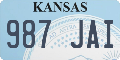 KS license plate 987JAI