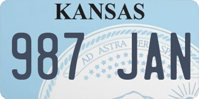 KS license plate 987JAN