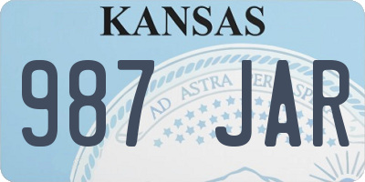 KS license plate 987JAR