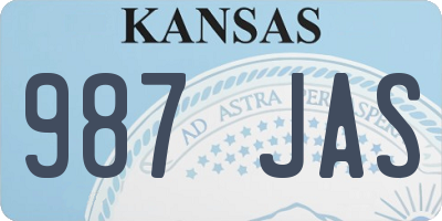 KS license plate 987JAS