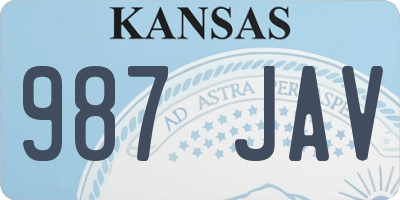 KS license plate 987JAV