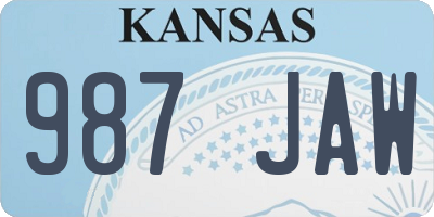 KS license plate 987JAW