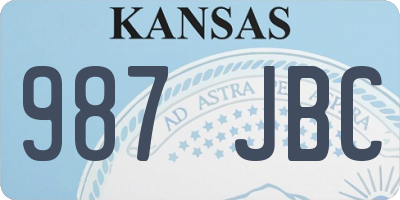 KS license plate 987JBC