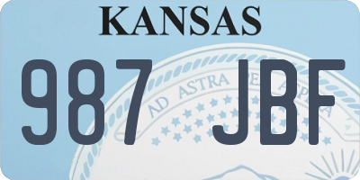 KS license plate 987JBF