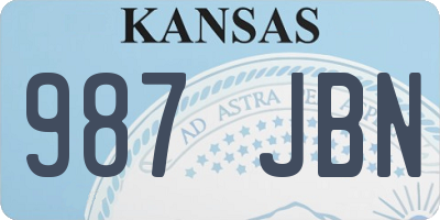 KS license plate 987JBN