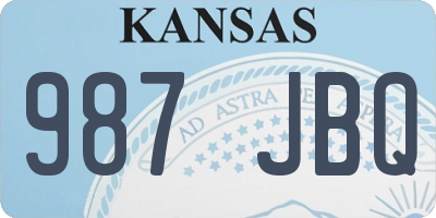 KS license plate 987JBQ