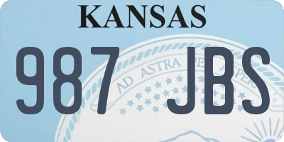 KS license plate 987JBS