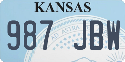 KS license plate 987JBW