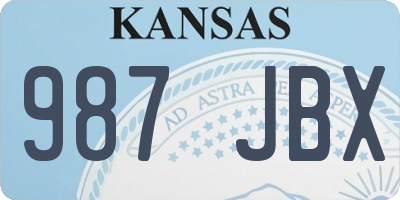 KS license plate 987JBX