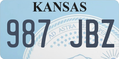 KS license plate 987JBZ
