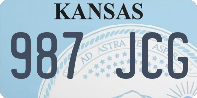 KS license plate 987JCG
