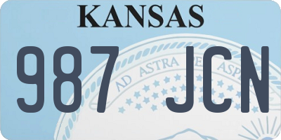 KS license plate 987JCN