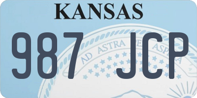 KS license plate 987JCP