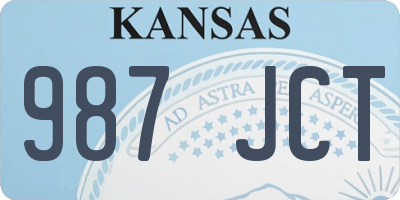 KS license plate 987JCT