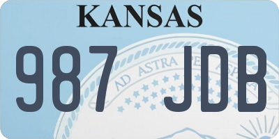 KS license plate 987JDB