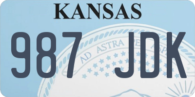 KS license plate 987JDK