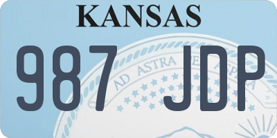 KS license plate 987JDP