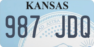 KS license plate 987JDQ