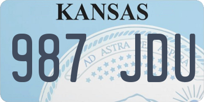 KS license plate 987JDU