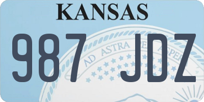 KS license plate 987JDZ