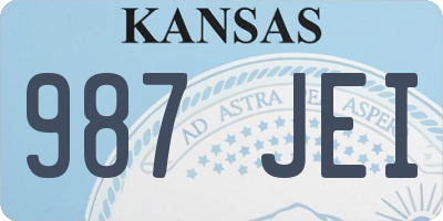 KS license plate 987JEI