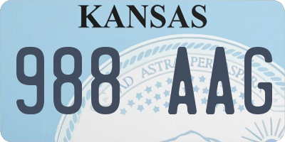 KS license plate 988AAG